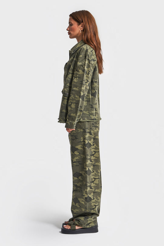 Routines Camouflage Oversized Denim Jacket 3473 Jacket Routines Fashion