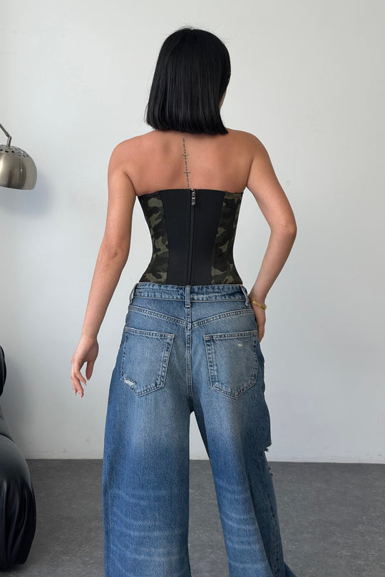 Routines Camouflage Denim Corset 1857