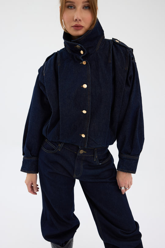 Routines Layer Denim Bomber Jacket 2054 Jacket Routines Fashion