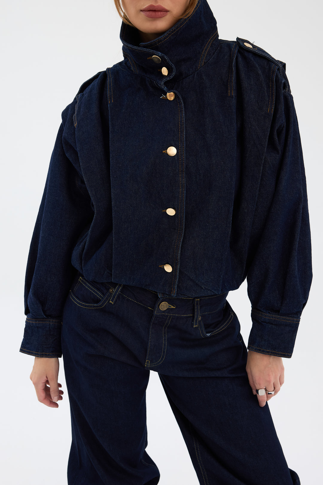 Routines Layer Denim Bomber Jacket 2054 Jacket Routines Fashion