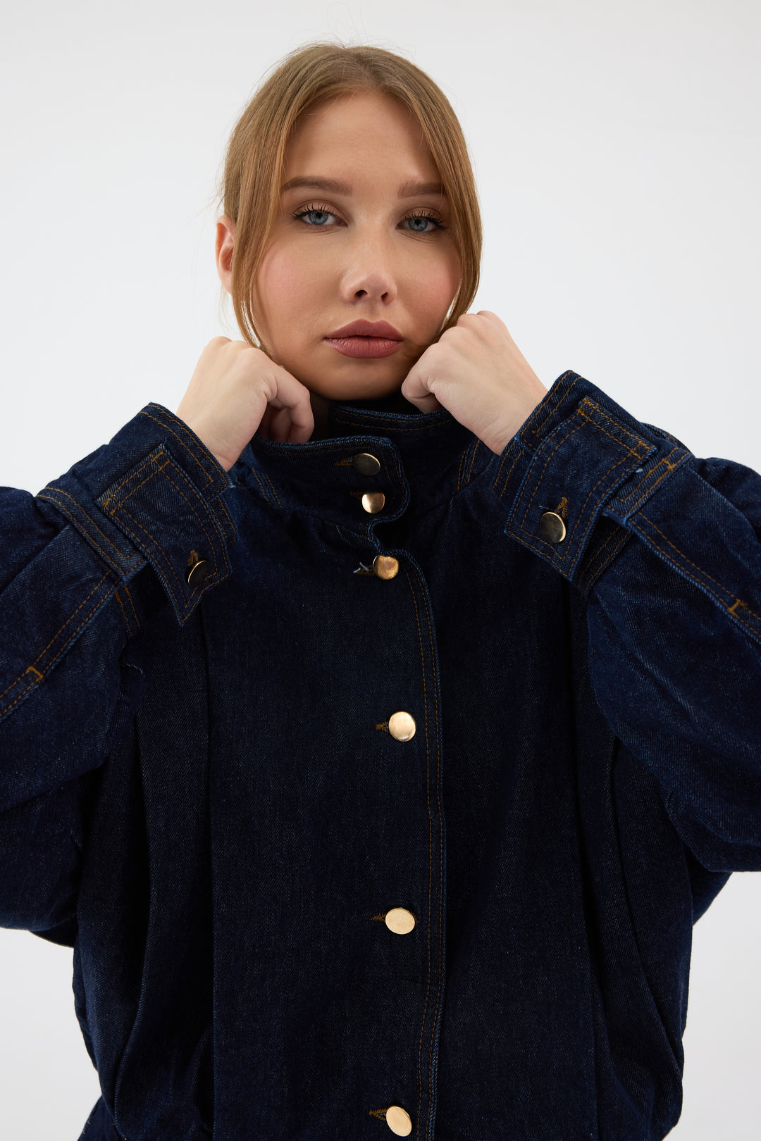 Routines Layer Denim Bomber Jacket 2054 Jacket Routines Fashion