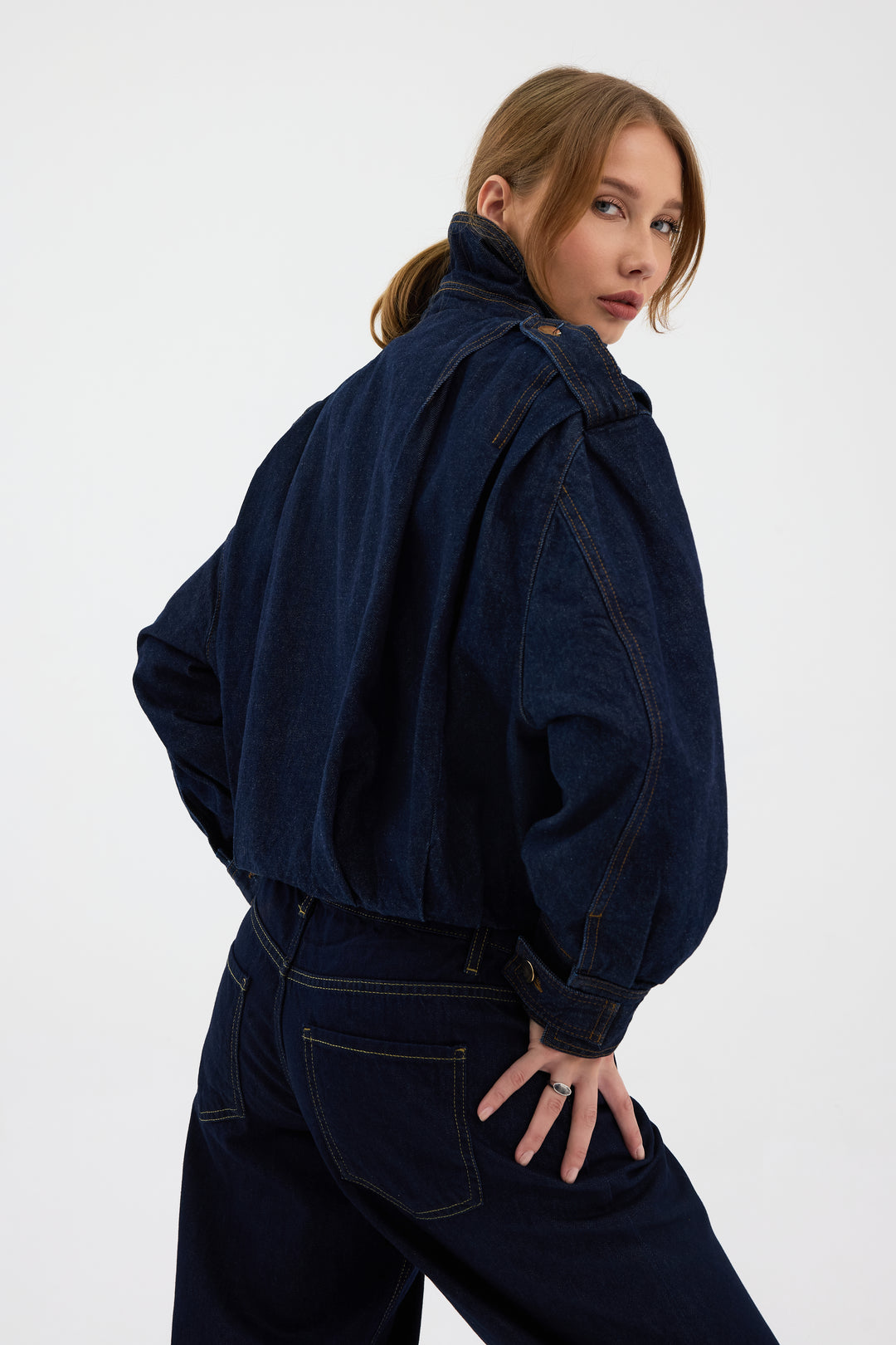 Routines Layer Denim Bomber Jacket 2054 Jacket Routines Fashion