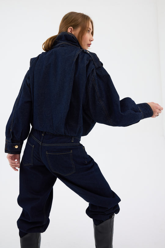 Routines Layer Denim Bomber Jacket 2054 Jacket Routines Fashion