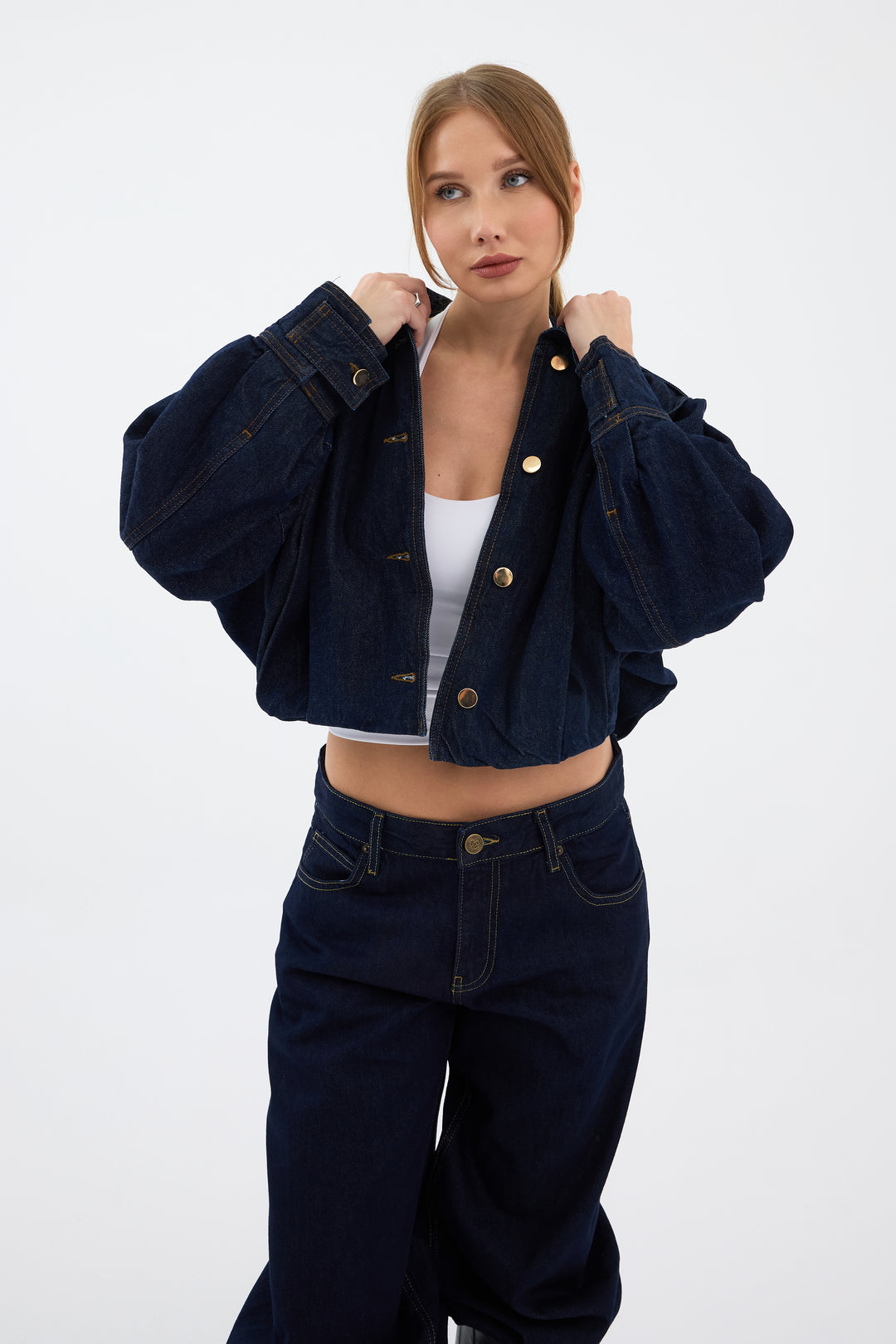 Routines Layer Denim Bomber Jacket 2054 Jacket Routines Fashion