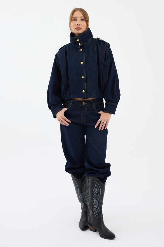 Routines Layer Denim Bomber Jacket 2054 Jacket Routines Fashion