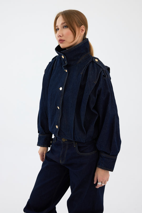 Routines Layer Denim Bomber Jacket 2054 Jacket Routines Fashion