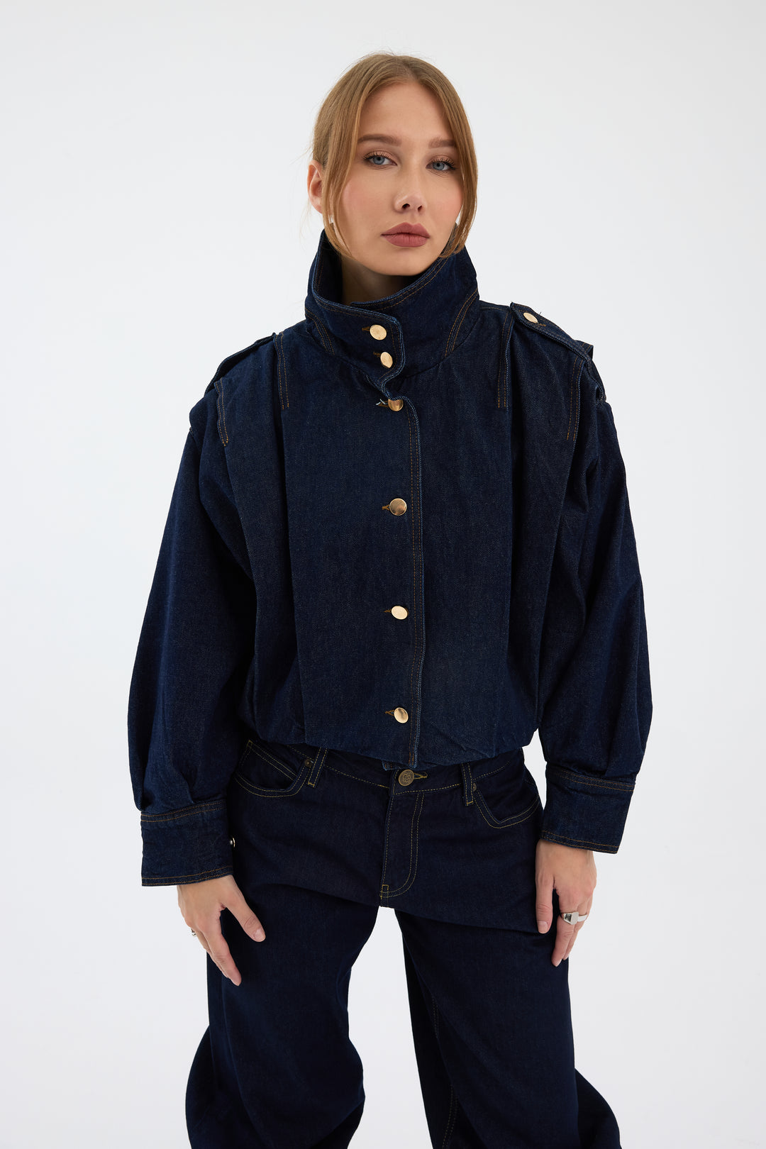 Routines Layer Denim Bomber Jacket 2054 Jacket Routines Fashion