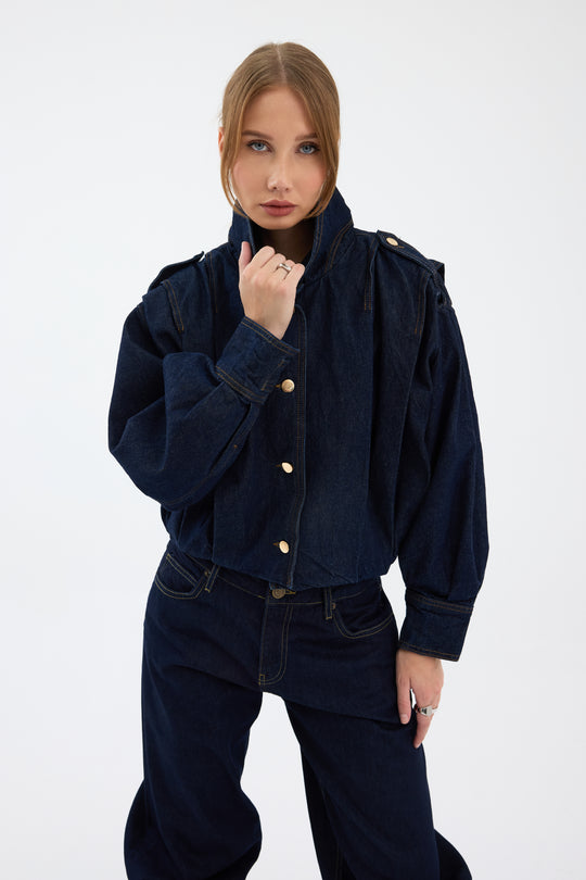 Routines Layer Denim Bomber Jacket 2054 Jacket Routines Fashion