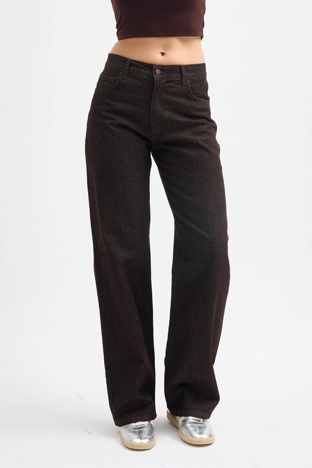 Routines Straight Leg Jeans - Dark Brown 4227