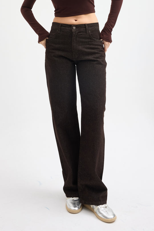 Routines Straight Leg Jeans - Dark Brown 4227