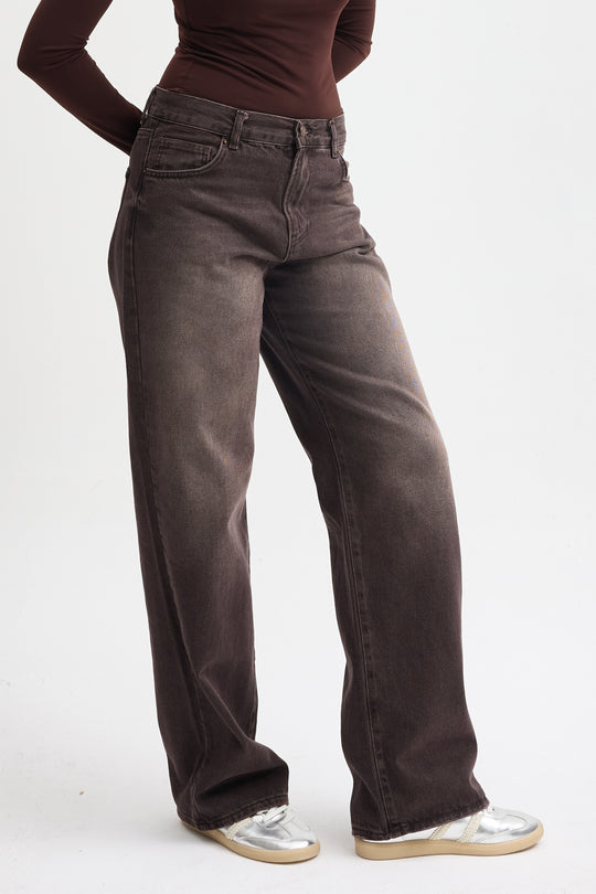 Routines Straight Leg Jeans - Washed Brown 2880