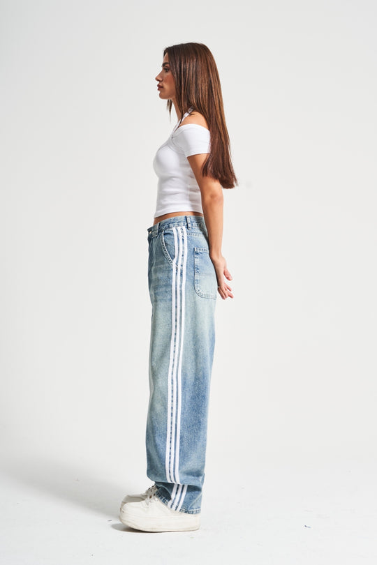 Routines Striped Baggy Skater Jeans 2952 (PRE-ORDER) Jeans Routines Fashion