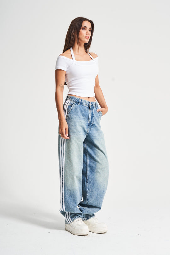 Routines Striped Baggy Skater Jeans 2952 (PRE-ORDER) Jeans Routines Fashion