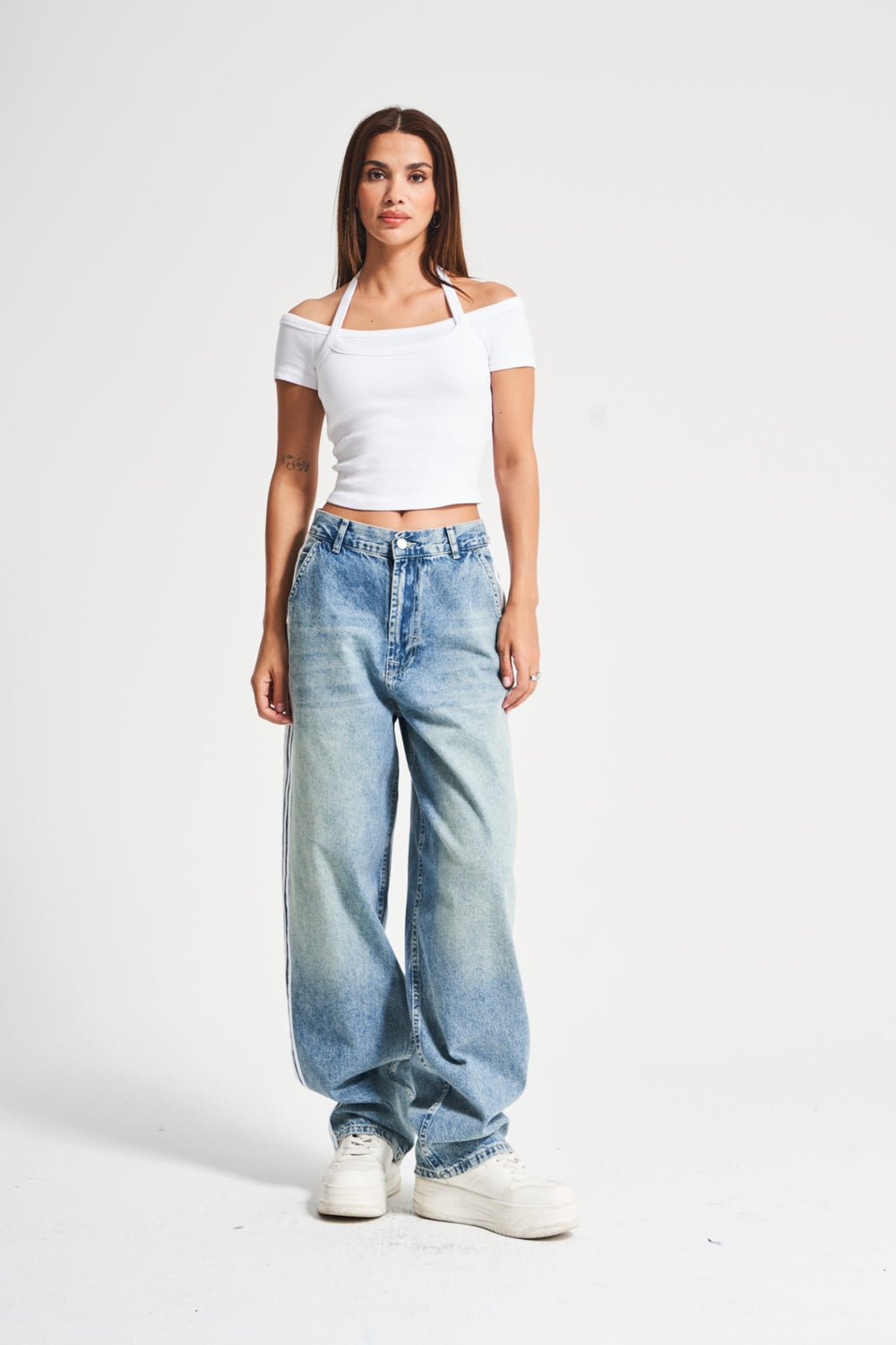 Routines Striped Baggy Skater Jeans 2952 (PRE-ORDER) Jeans Routines Fashion