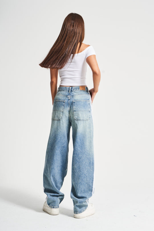 Routines Striped Baggy Skater Jeans 2952 (PRE-ORDER) Jeans Routines Fashion