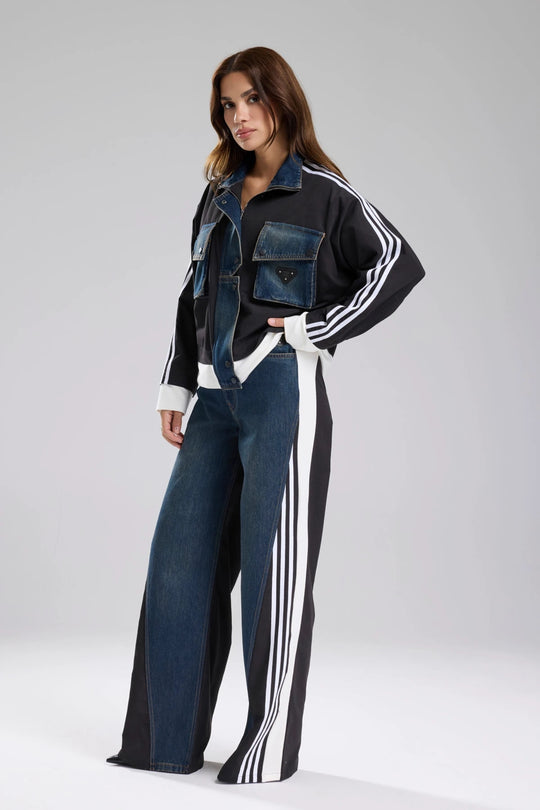 Routines Striped Denim Jacket - Black 1726 (PRE-ORDER) Jacket Routines Fashion