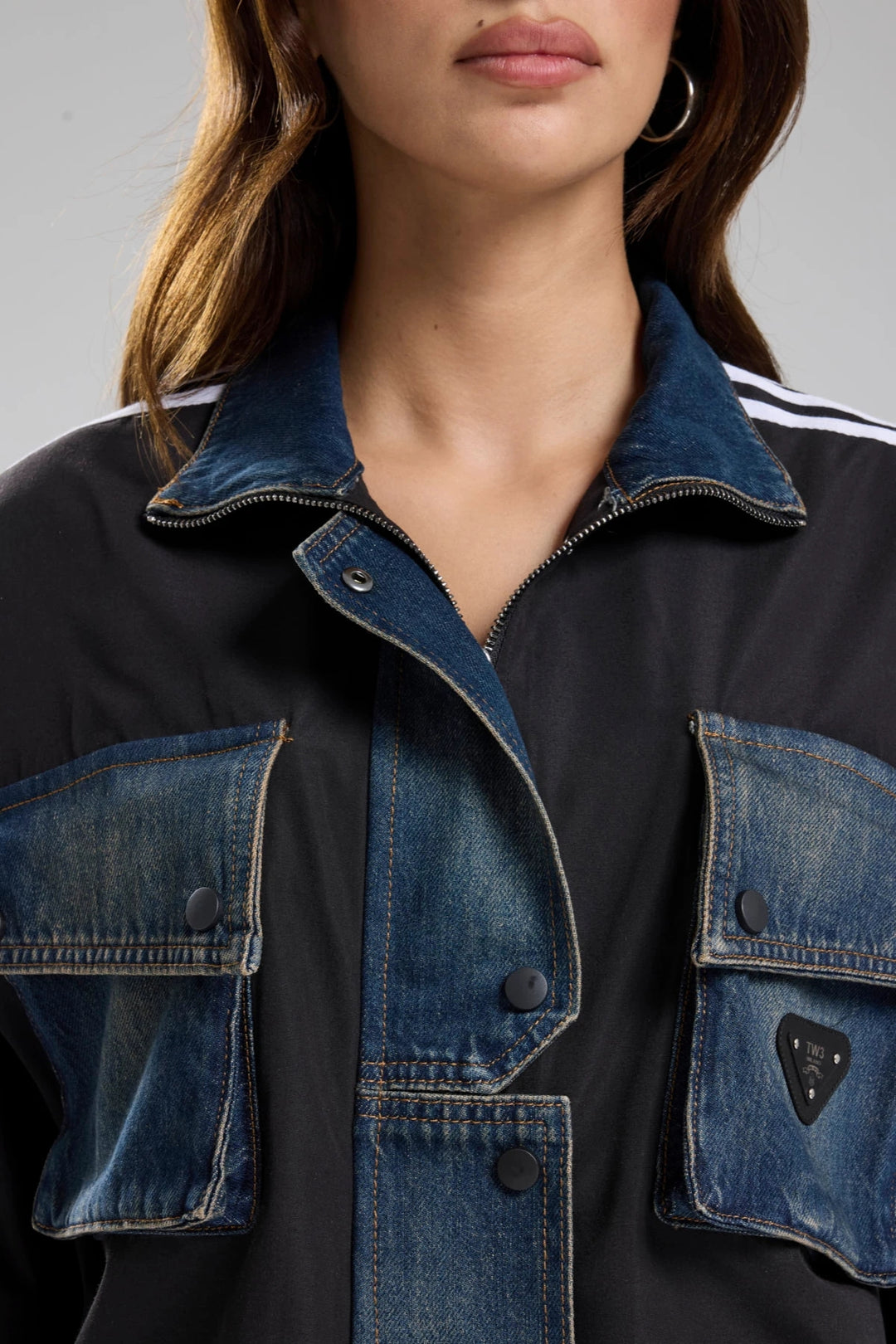 Routines Striped Denim Jacket - Black 1726 (PRE-ORDER) Jacket Routines Fashion