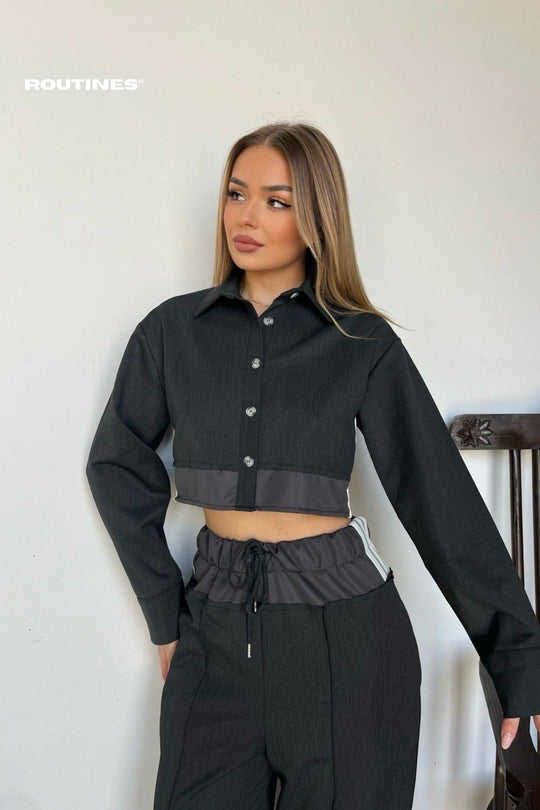 Routines Striped Two Piece Set - Grey 00022 Set Routines Fashion