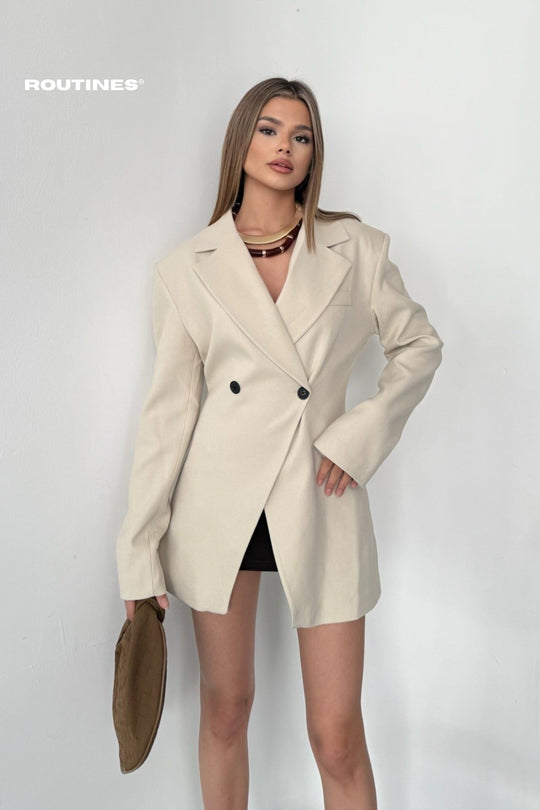 Routines Tailored Blazer - Beige 502194 Blazer Routines Fashion