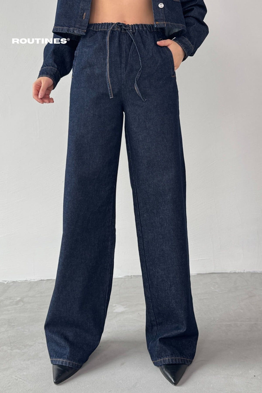 Routines Two Piece Denim Jogger Set 0185 Set Routines Fashion