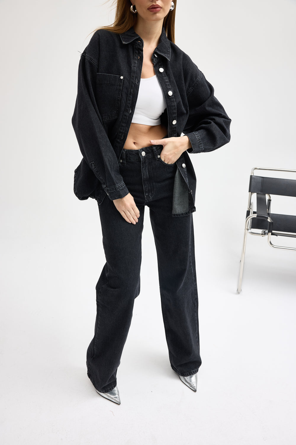 Routines Two Piece Denim Set - Black - Tall 1444-2