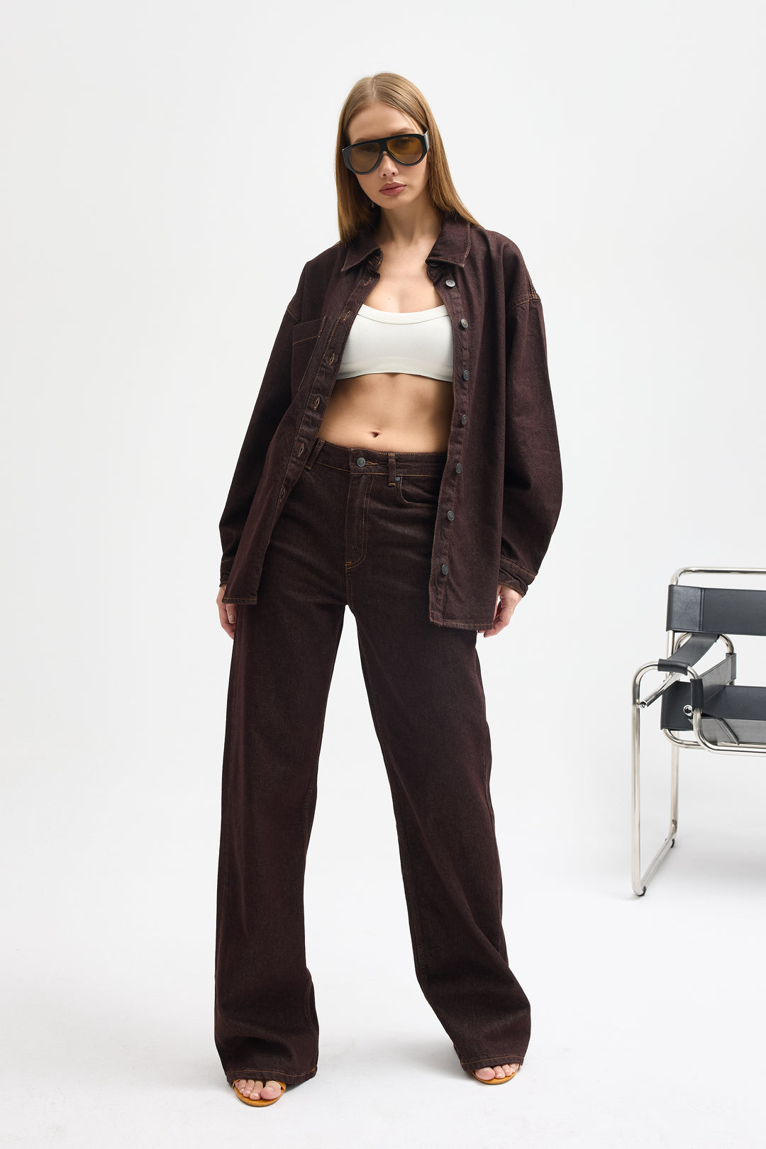 Routines Two Piece Denim Set - Brown - Tall 1444-3