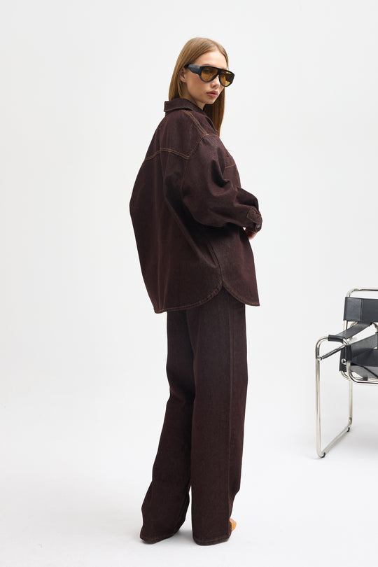 Routines Two Piece Denim Set - Brown - Tall 1444-3