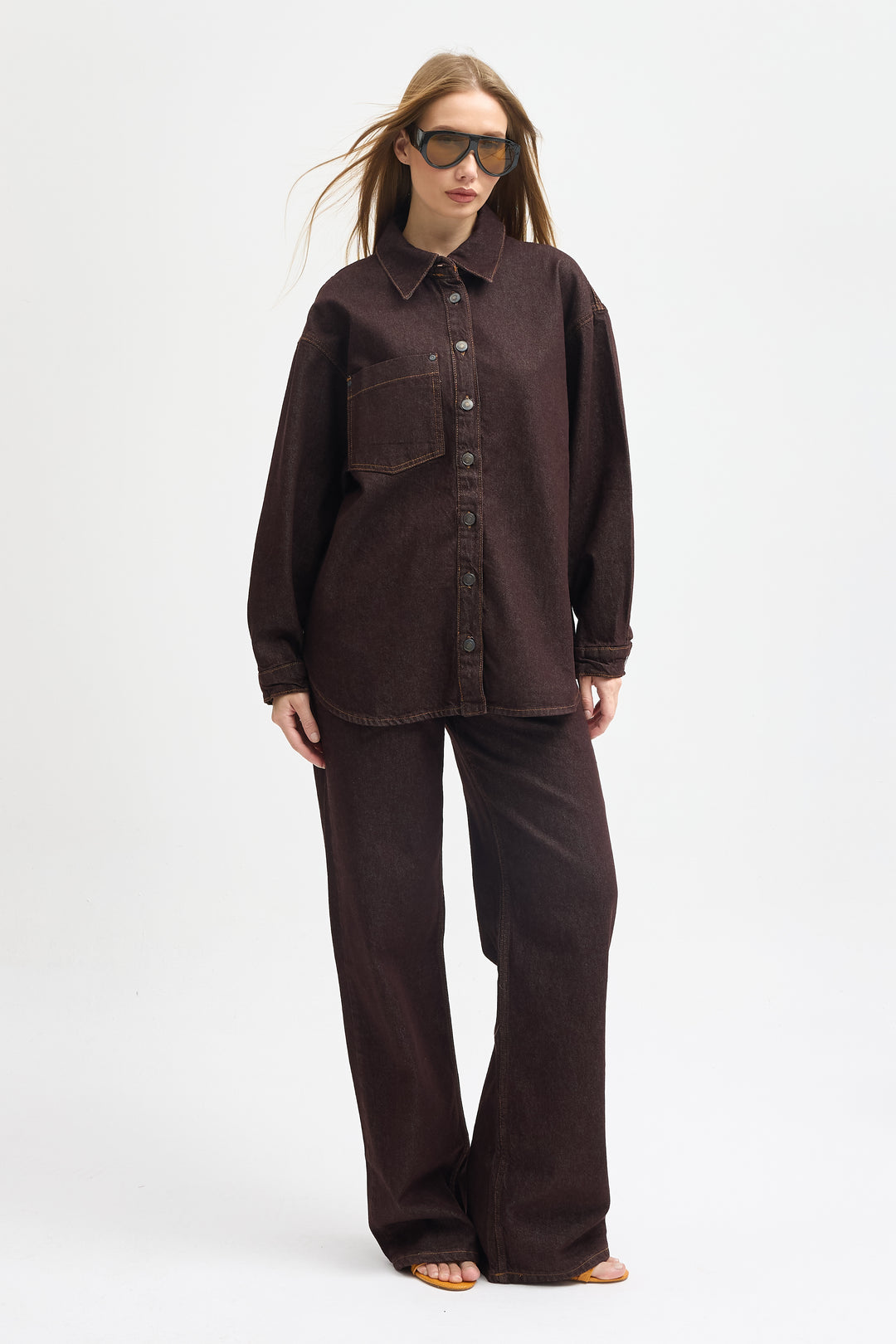 Routines Two Piece Denim Set - Brown - Tall 1444-3