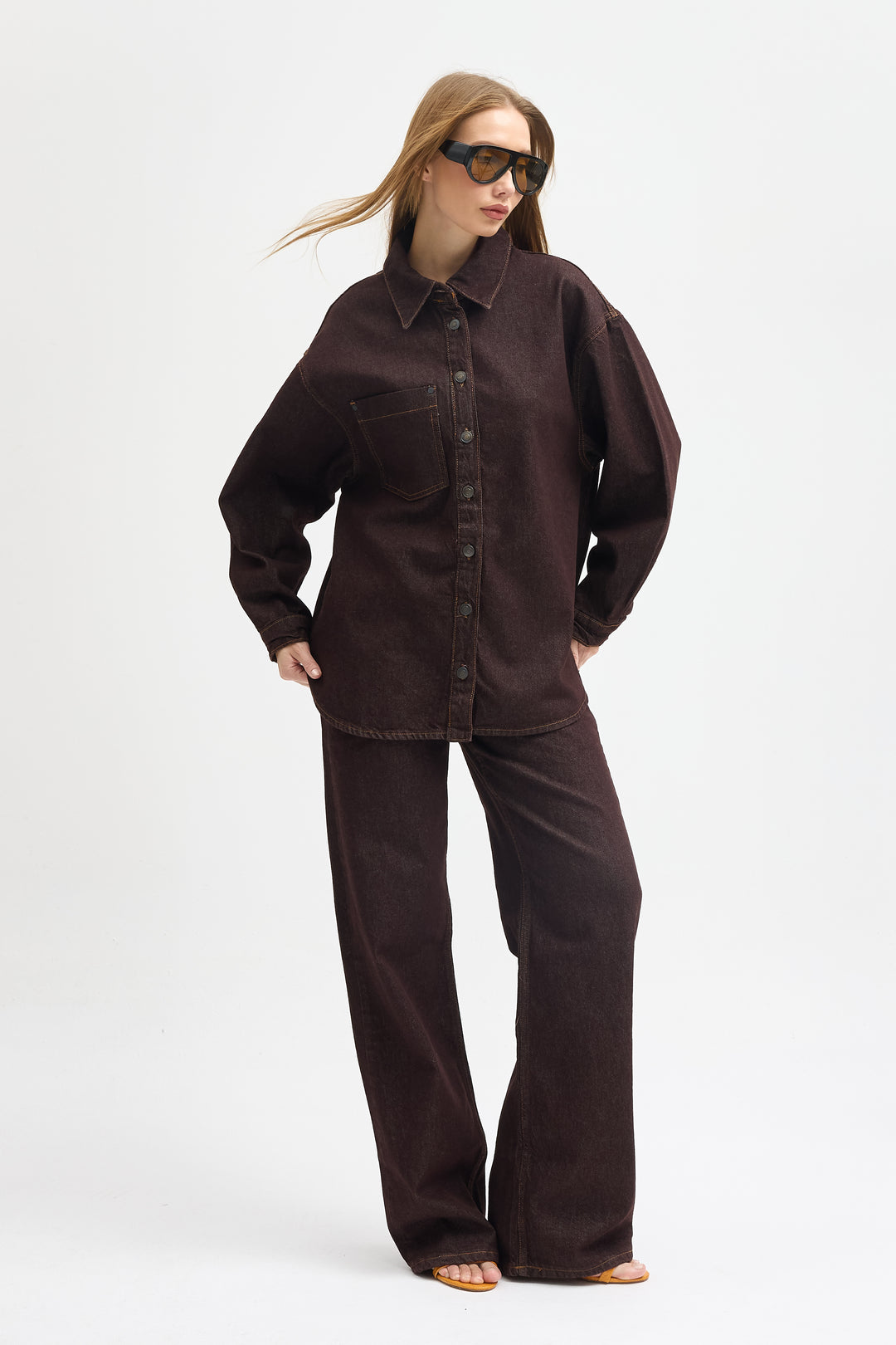 Routines Two Piece Denim Set - Brown - Tall 1444-3