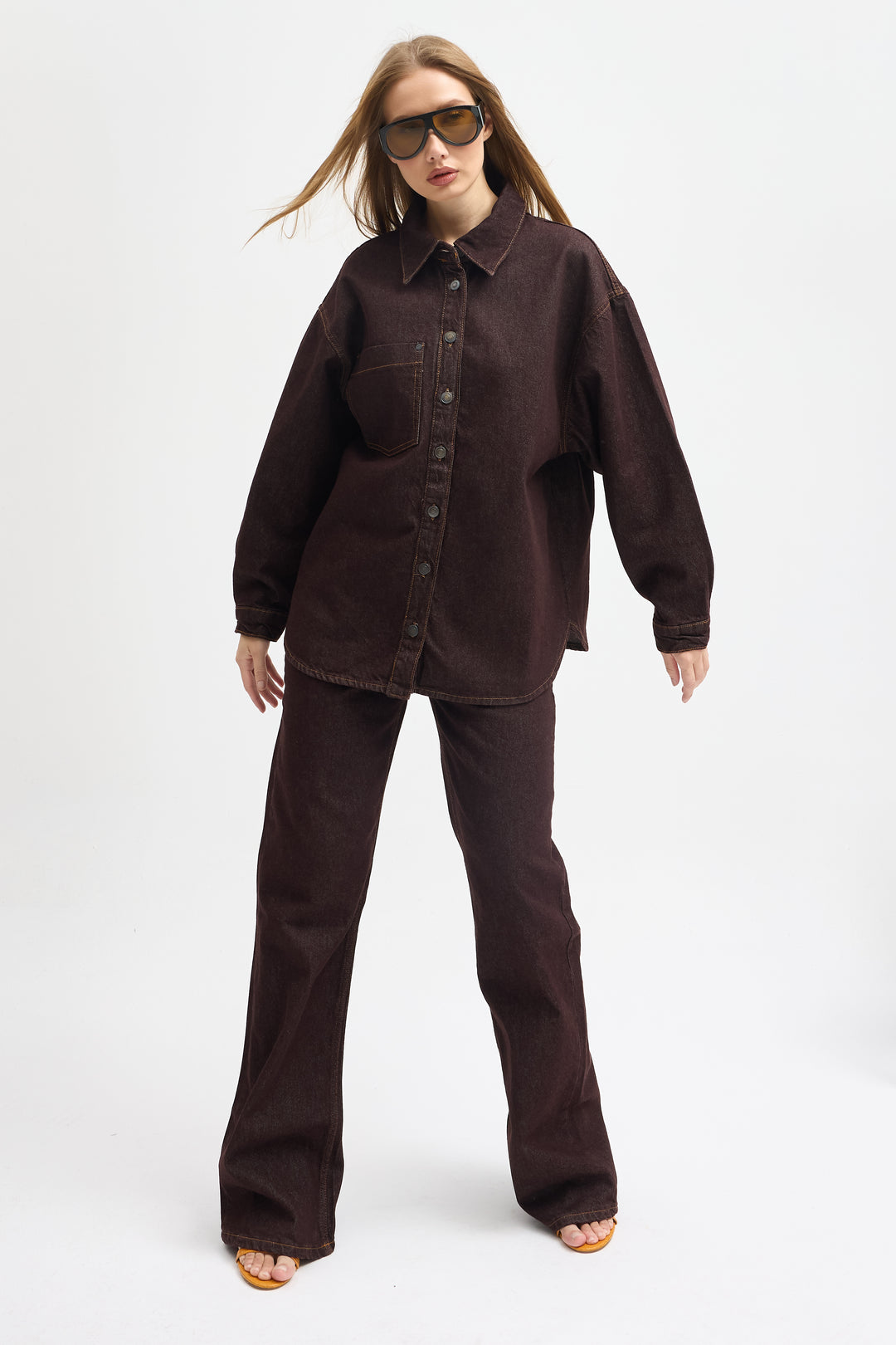 Routines Two Piece Denim Set - Brown - Tall 1444-3