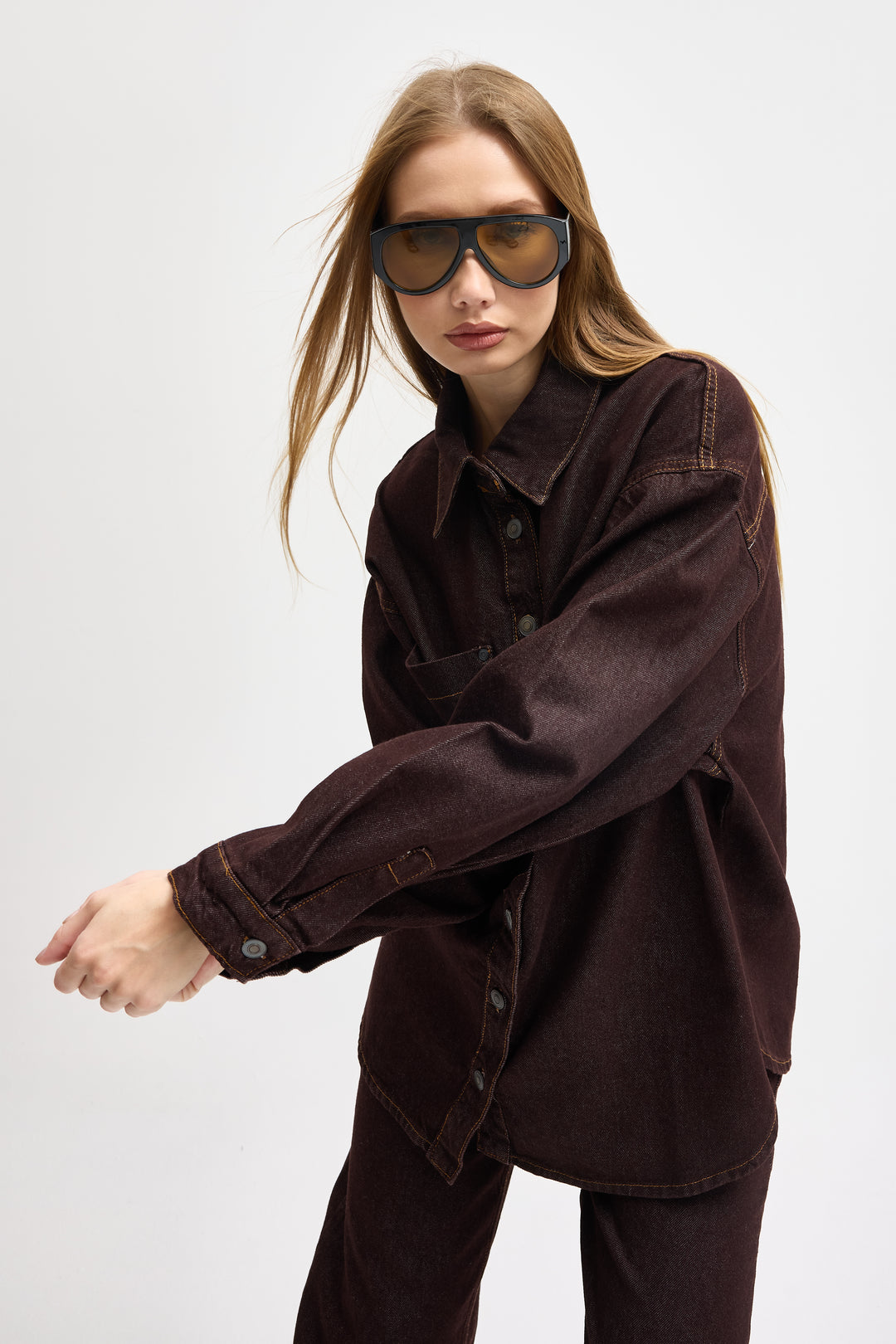 Routines Two Piece Denim Set - Brown - Tall 1444-3