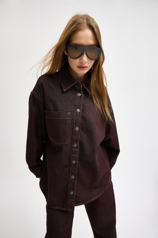 Routines Two Piece Denim Set - Brown - Tall 1444-3