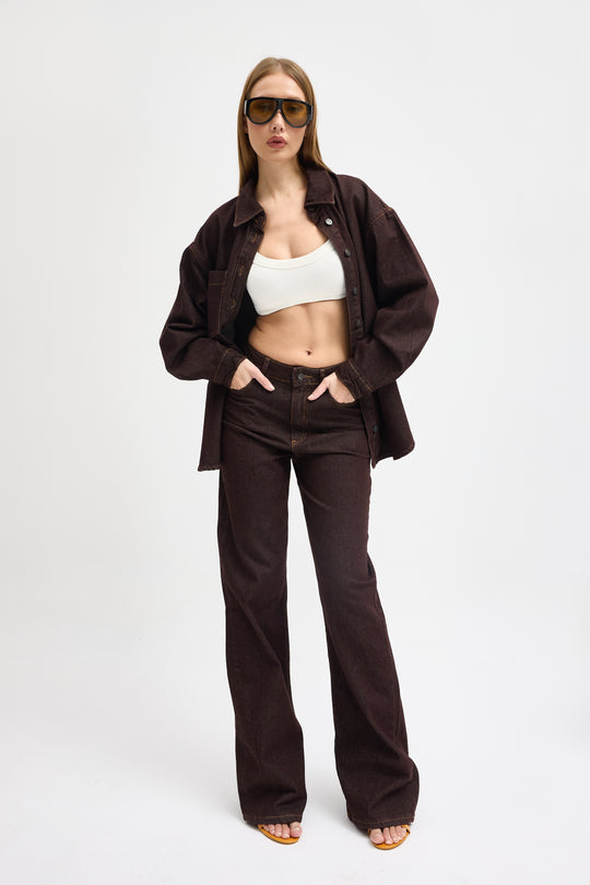 Routines Two Piece Denim Set - Brown - Tall 1444-3