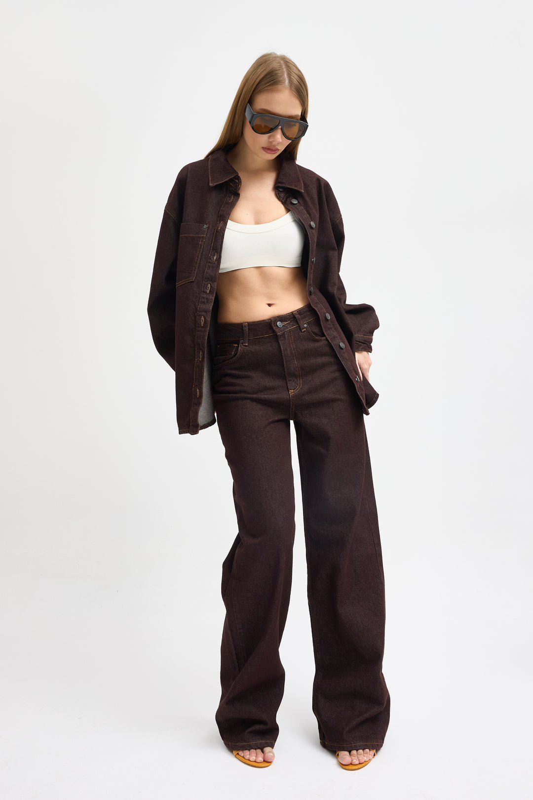 Routines Two Piece Denim Set - Brown - Tall 1444-3
