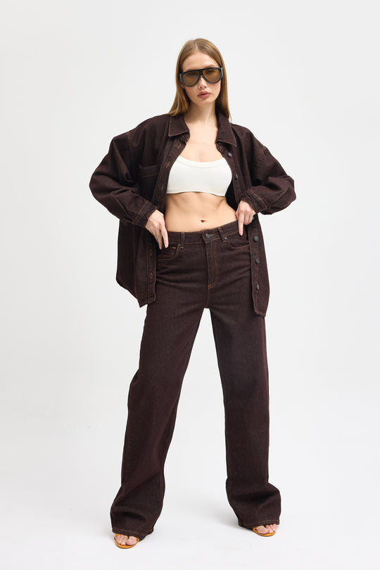 Routines Two Piece Denim Set - Brown - Tall 1444-3