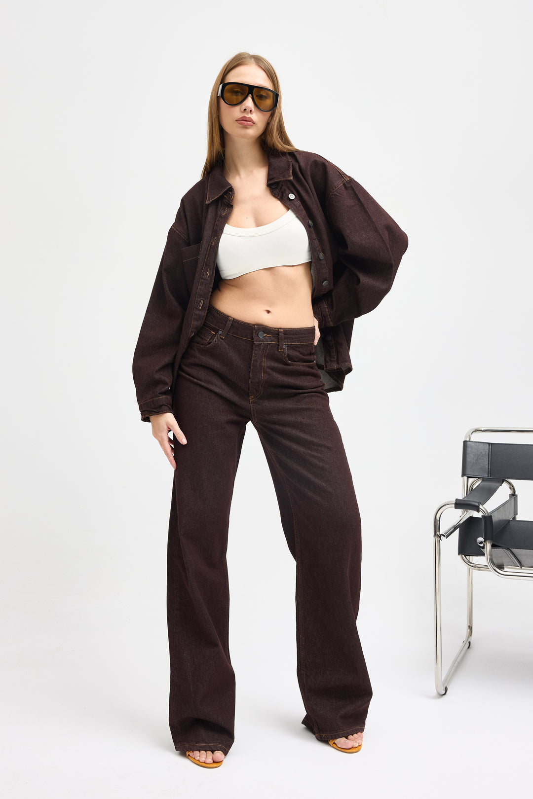 Routines Two Piece Denim Set - Brown - Tall 1444-3
