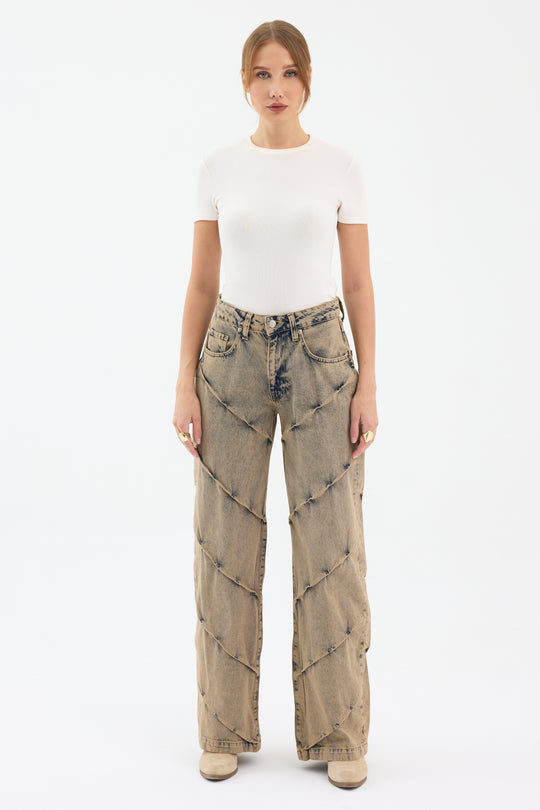 Routines Vintage Detailed Straight Jeans 5265
