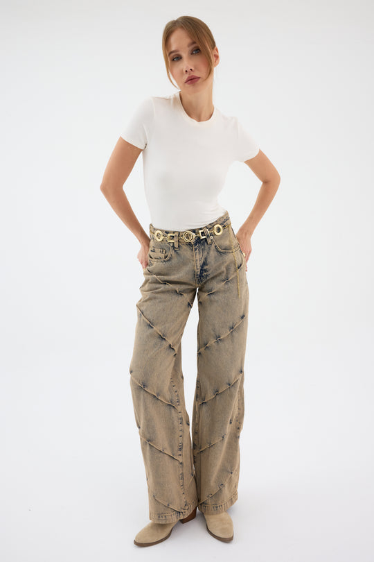 Routines Vintage Detailed Straight Jeans 5265