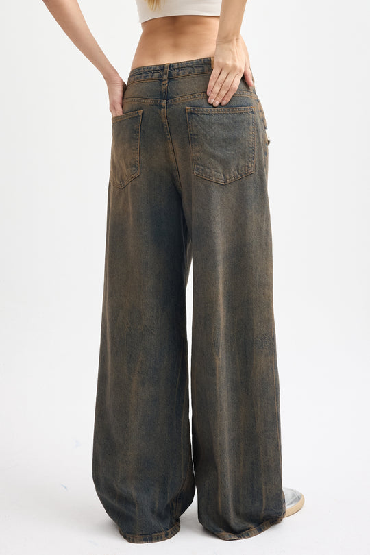 Routines Vintage Pocket Detail Baggy Jeans 4399