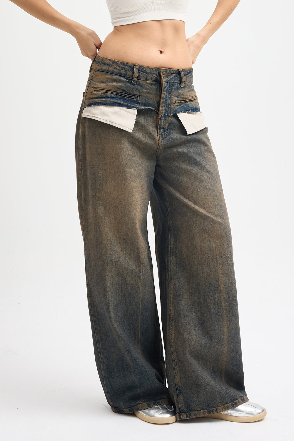 Routines Vintage Pocket Detail Baggy Jeans 4399