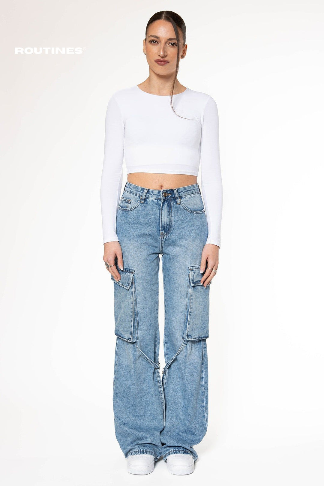 Wendy Wide Leg Cargo Jeans Jeans Routines Fashion   