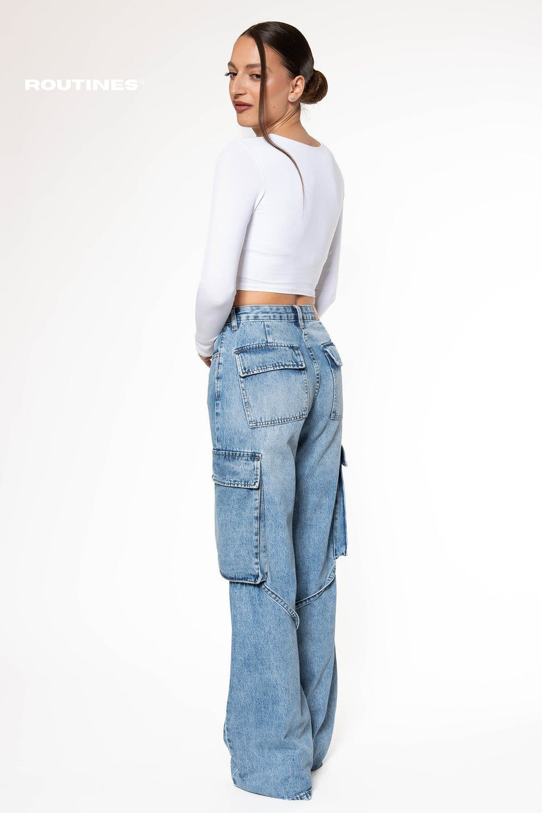 Wendy Wide Leg Cargo Jeans Jeans Routines Fashion   