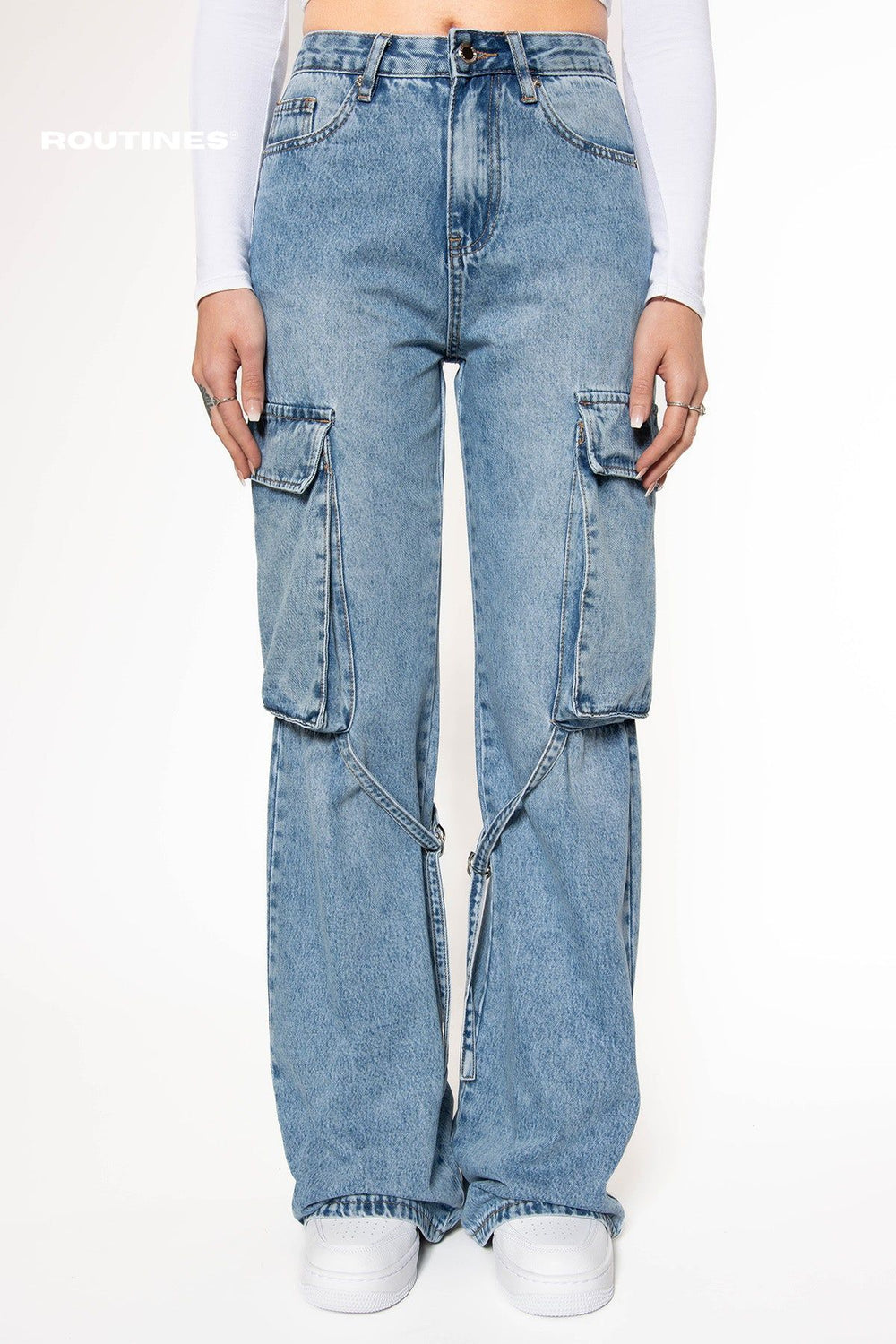 Wendy Wide Leg Cargo Jeans Jeans Routines Fashion   