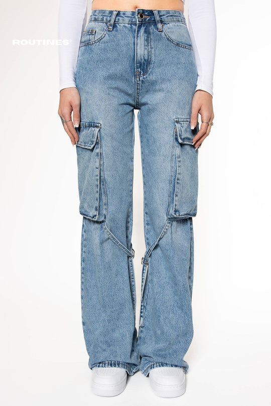 Wendy Wide Leg Cargo Jeans Jeans Routines Fashion   