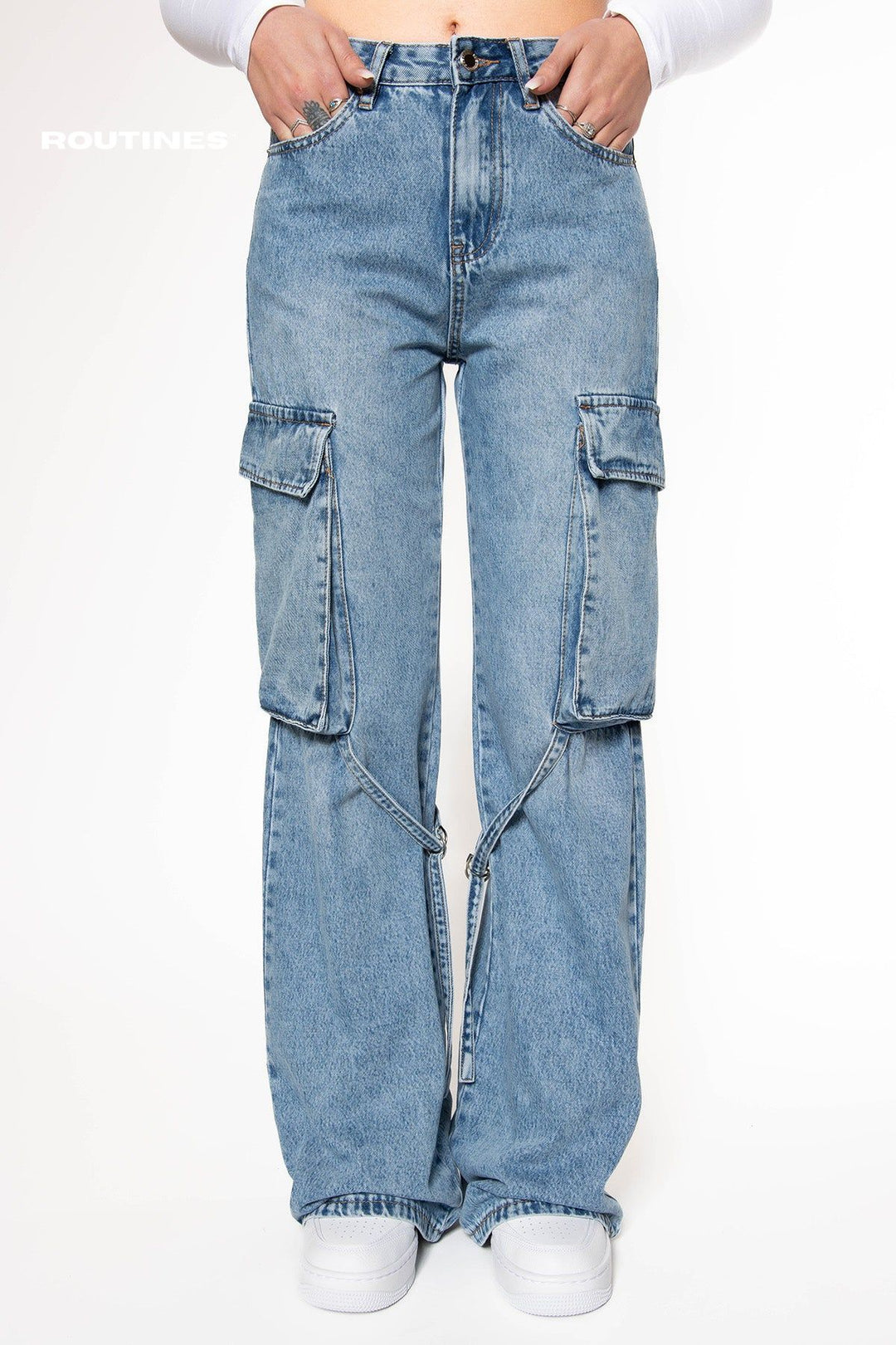 Wendy Wide Leg Cargo Jeans Jeans Routines Fashion   