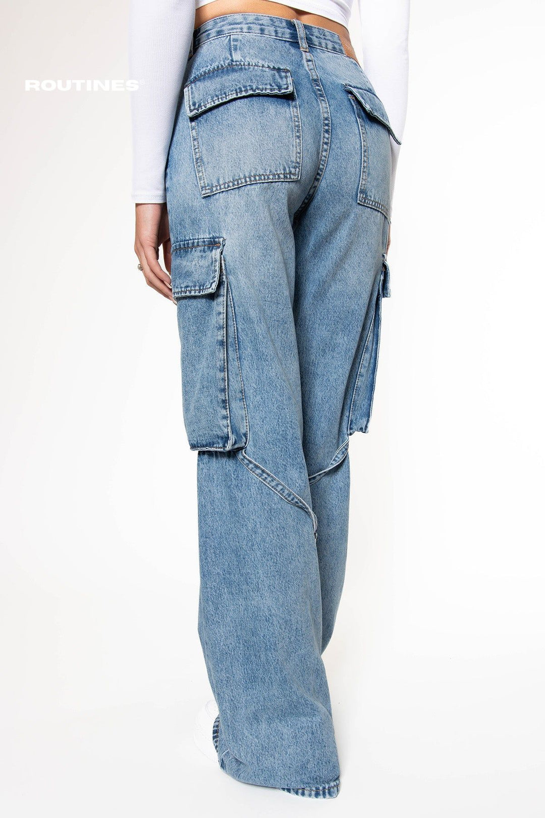 Wendy Wide Leg Cargo Jeans Jeans Routines Fashion   