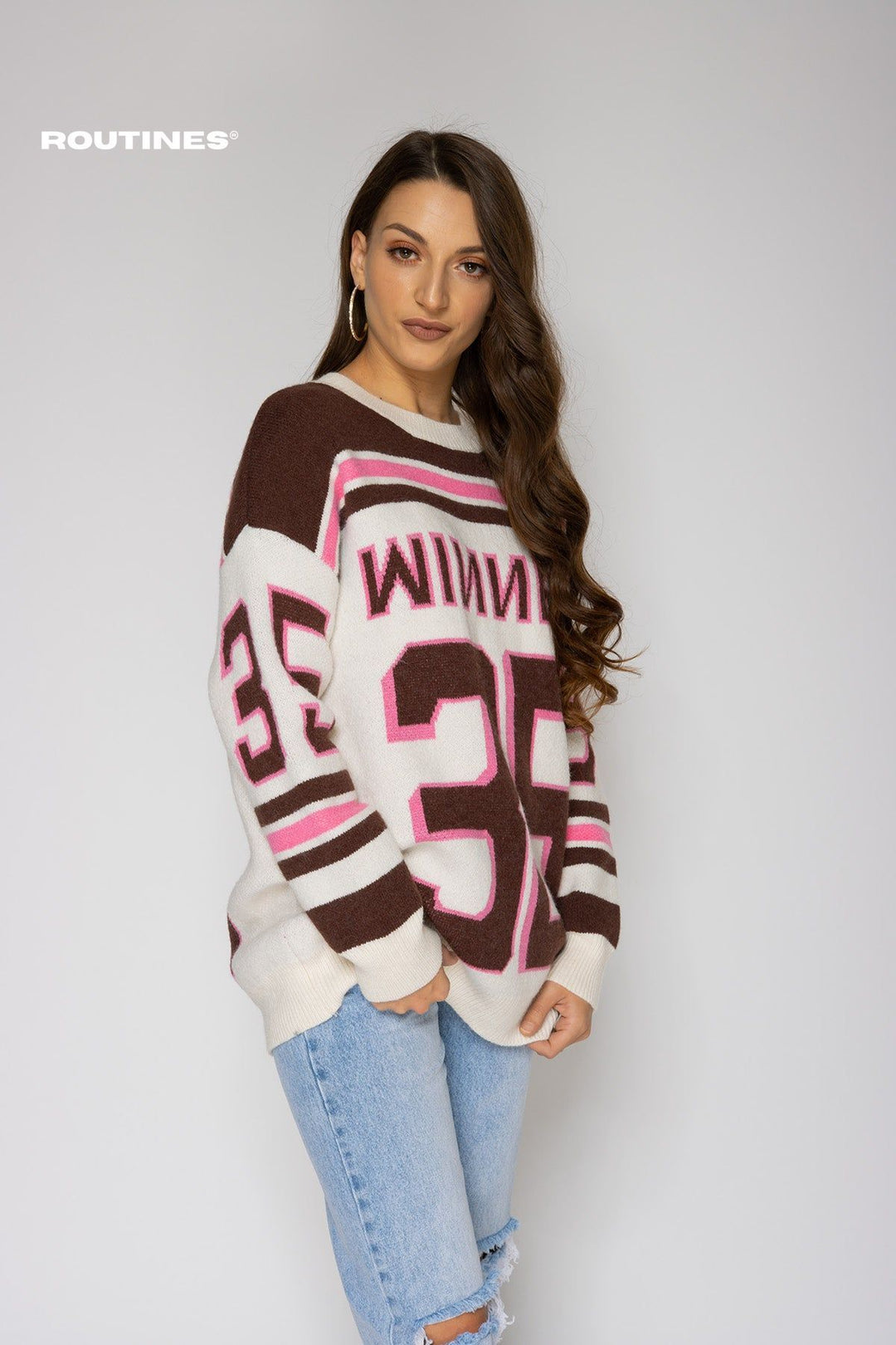 Clara WINNER Oversize Knit Brown Knits Routines Fashion   