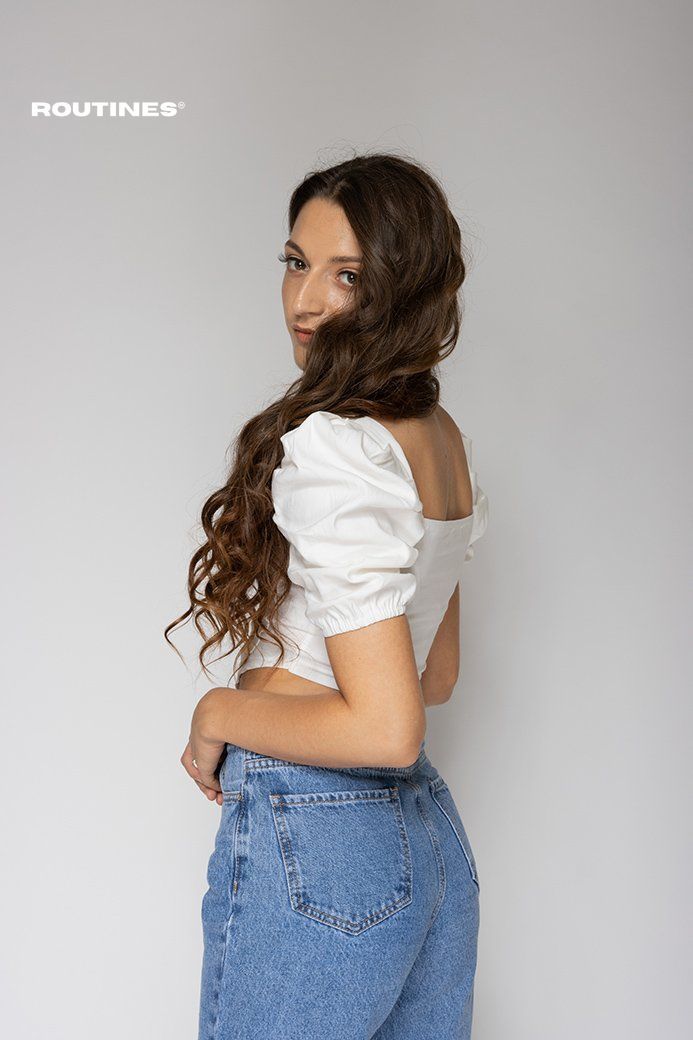 Darcy White Crop Top Top Routines Fashion   