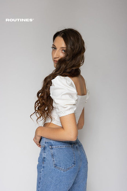 Darcy White Crop Top Top Routines Fashion   