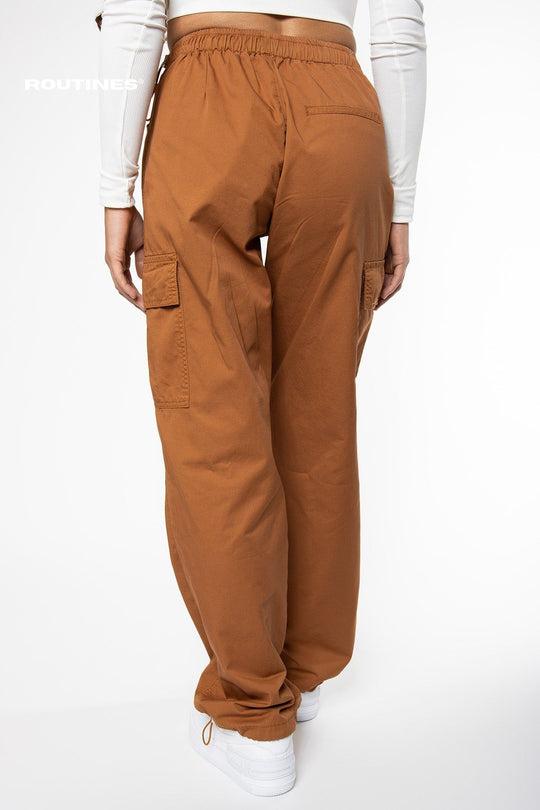 Harley Cargo Parachute Pants - Caramel Pants Routines Fashion   